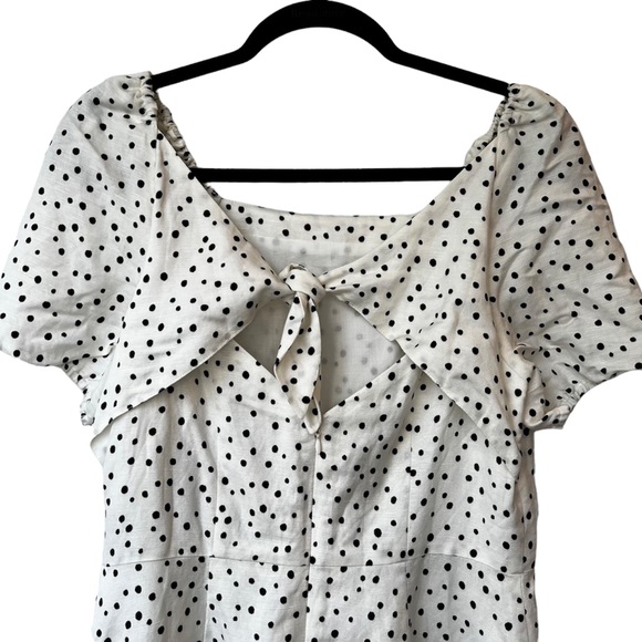 LOFT Dotted Tie Back Flare Mini Dress - Picture 6 of 10